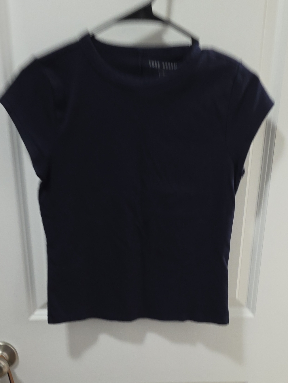 Free Assembly Navy Cap Sleeve Crewneck Tee - Women